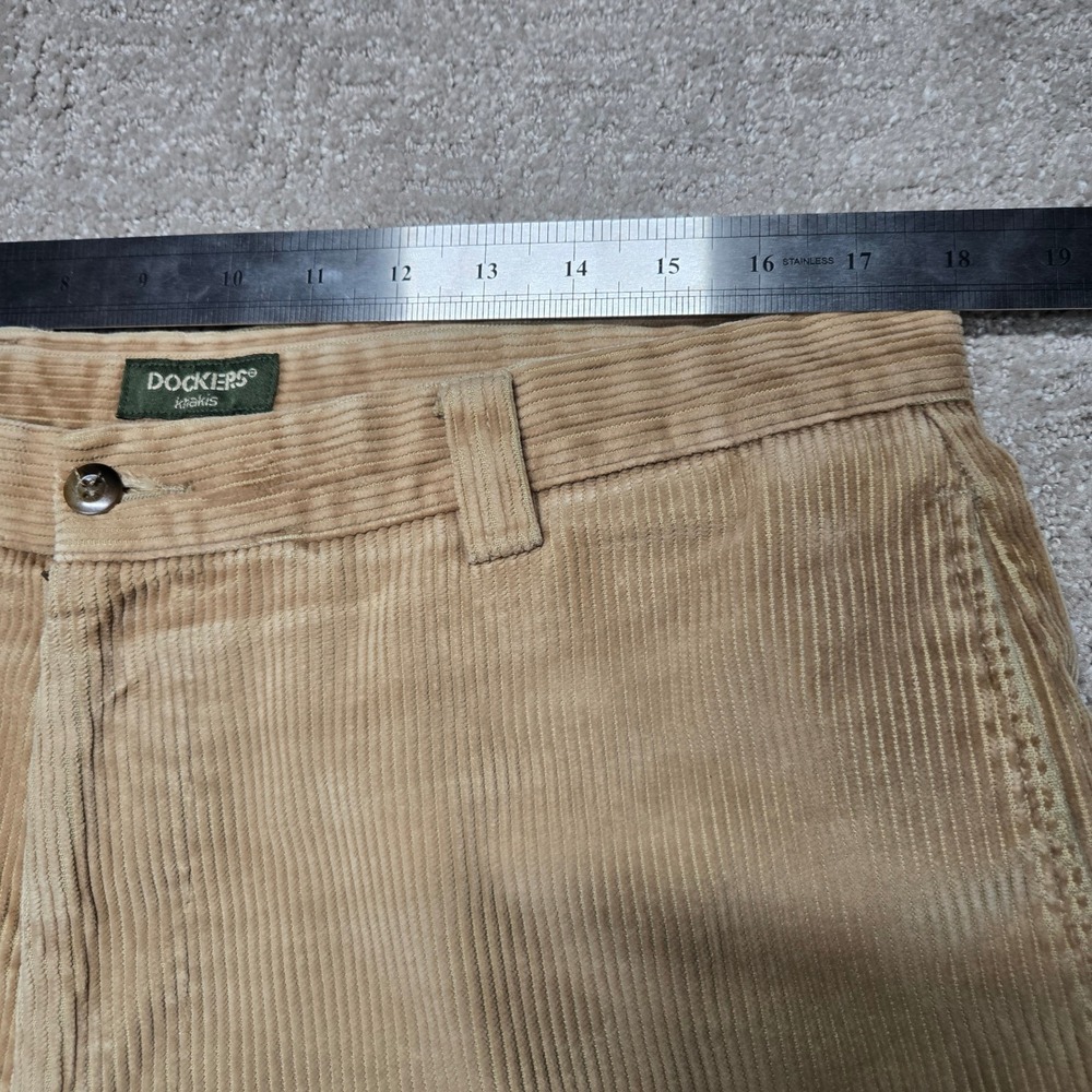 Dockers Khakis Corduroy Pants Mens 36x32 Tan Beige Straight Leg Cotton - Picture 4 of 8